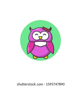 Adorable Image Owl Vector Icon Illustration