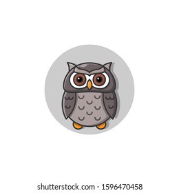 Adorable Image Owl Vector Icon Illustration