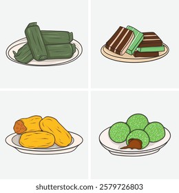 Adorable Indonesian Traditional Market SnackCartoon Collection