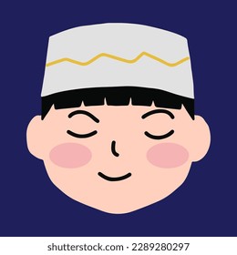 Adorable islamic kids cartoon design