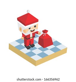 Adorable Isometric Santa Claus