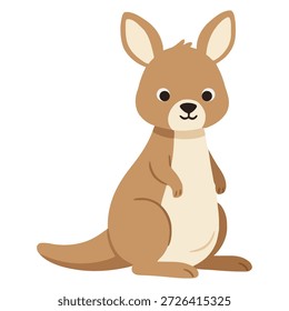 Adorável personagem de canguru em pé ilustração de vista lateral para crianças livro e conjunto de vetores de animais educativos