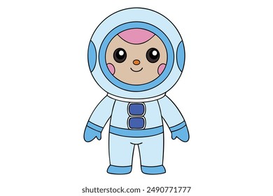 Adorable diseño de astronauta Kawaii para artesanías