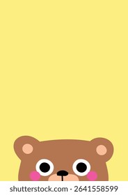 Adorable kawaii background featuring cute bear animals peeking from corners. Perfect for kids, digital wallpaper, stationery, and playful themed designs.