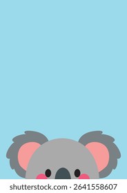 Adorable kawaii background featuring cute koala animals peeking from corners. Perfect for kids, digital wallpaper, stationery, and playful themed designs.