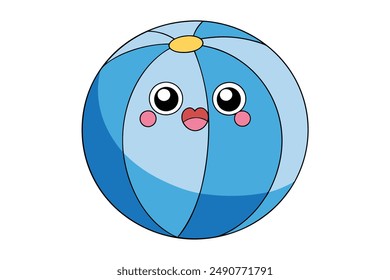 Adorable Kawaii Beach Ball Design for Crafts