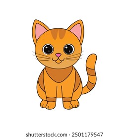 Adorable kawaii cat colorful vector illustration, perfect for playful and cute designs.