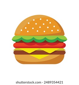 Adorable Ilustración vectorial de hamburguesa kawaii, perfecta para proyectos de Diseño gráfico divertidos y juguetones