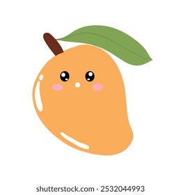 Adorable kawaii mangoes emoticon design