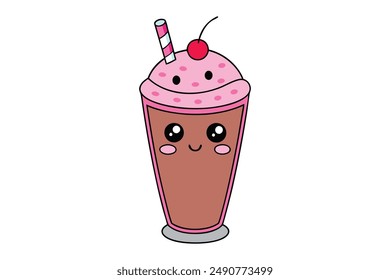 Adorable Kawaii Milkshake Design for Crafts