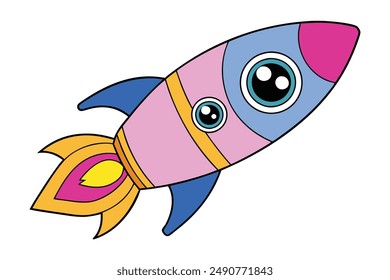 Adorable Kawaii Rocket Ship Design for Crafts