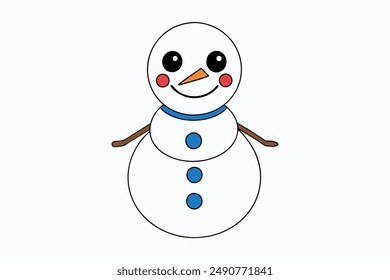 Adorable Kawaii Snowman Design for Crafts