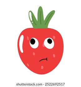 Adorable kawaii strawberry emoticon design