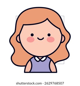 Adorable Kawaii Style Woman Avatar Icon