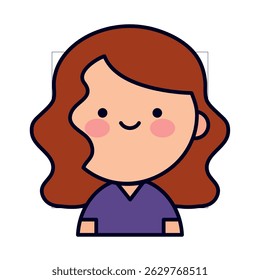 Adorable Kawaii Style Woman Avatar Icon