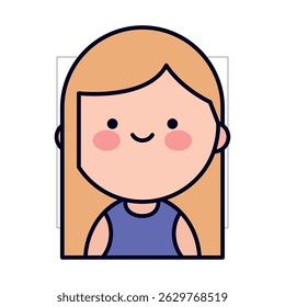 Adorable Kawaii Style Woman Avatar Icon