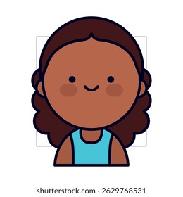 Adorable Kawaii Style Woman Avatar Icon