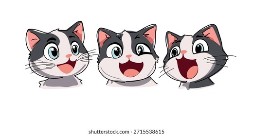adorable kitten faces collection expressing various feelings