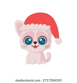 Adorável gatinho em Santa Hat