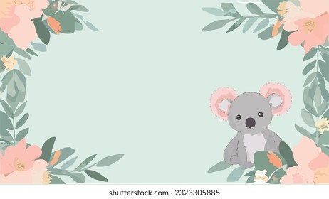 Adorable koala bears cartoon for cover book, e-book cover, reading book, writing book and sketch drawing book in flat wallpaper banner background vector illustration