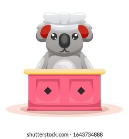 adorable koala chef mascot cartoon vector