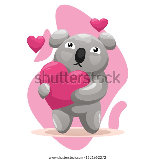 Adorable Koala Love Cartoon Vector Stock Vector (Royalty Free ...