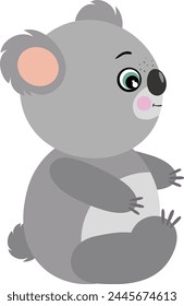 Adorable koala sentado aislado en blanco
