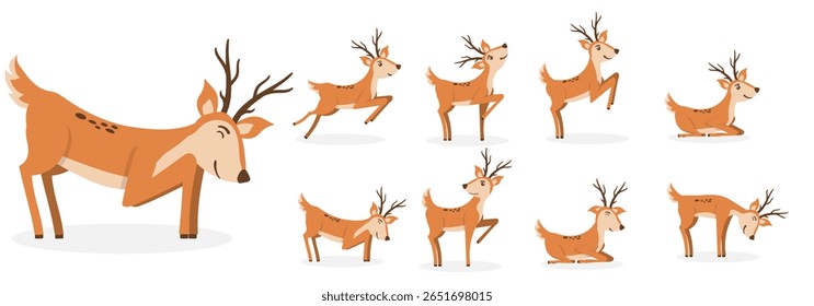 Adorável menor rato-veado desenhos animados criança selvagem vetor isolado bebê animal rosto sorriso alegre personagem feliz criança natureza plano desenho parque ao ar livre ásia gráfico diversão temporada ilustração design

