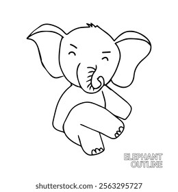 adorable line baby elephant sleeping activity