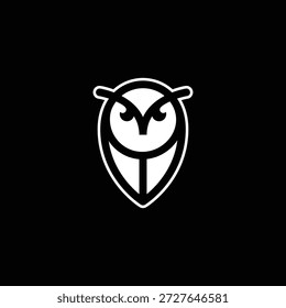 Adorável Linear Monograma Coruja Logo Design