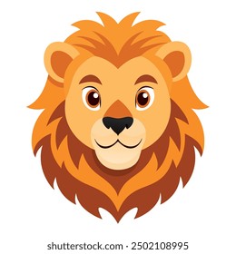adorable lion head mascot icon , white background