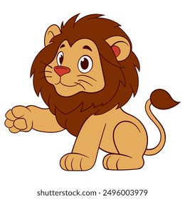 Adorable Lion Standing with Outstretched Arm, No Robe