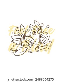 adorable little bird vector with text feel free as a bird background