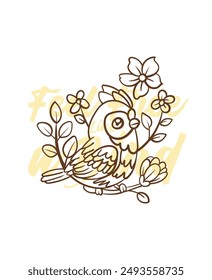 adorable little bird vector with text feel free as a bird background