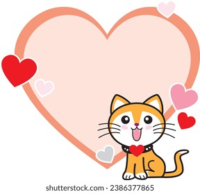 "Adorable Little Cat Embracing a Heart: A Versatile Design Infusing Cuteness and Functionality into Your Projects."