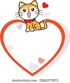"Adorable Little Cat Embracing a Heart: A Versatile Design Infusing Cuteness and Functionality into Your Projects."