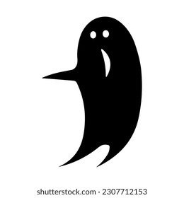 Pequeña y adorable caricatura de baile fantasma con cara espeluznante para la fiesta de halloween con truco o regalo divertido para los niños. Aislado sobre fondo blanco.