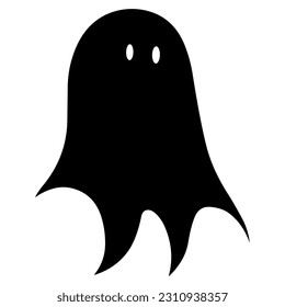Pequeña y adorable caricatura de baile fantasma con cara espeluznante para la fiesta de halloween con truco o regalo divertido para los niños. Aislado sobre fondo blanco.
