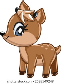Adorable little deer. Vector illustration isolated on white background.