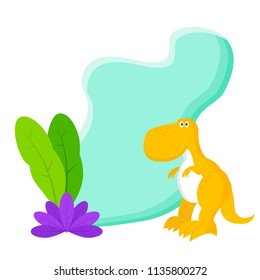 Adorable little dinosaur vector illustration for kids fashion, funny dino in cartoon style. Ideal for cards, invitations, party, banners, kindergarten, baby shower, preschool and children room decorat