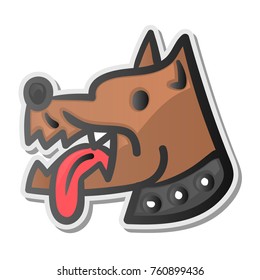 Adorable little dog emoji face, vector illustration.