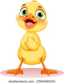 Adorable Little Duck Isolated illustration