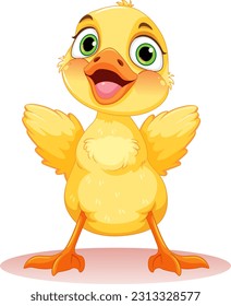 Adorable Little Duck Isolated illustration