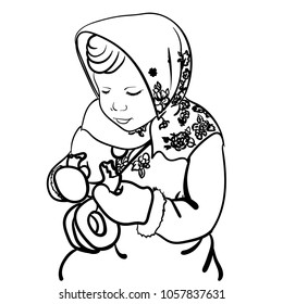 An adorable little girl is eating a bagel