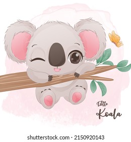 Adorable little koala illustration for children