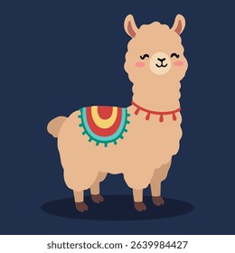 Adorable llama standing and looking