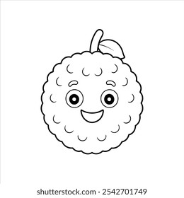 An adorable lychee cartoon character in vector form on a white background. Perfect for playful and creative designs, children's projects, or food-themed illustrations, this lovable lychee vector