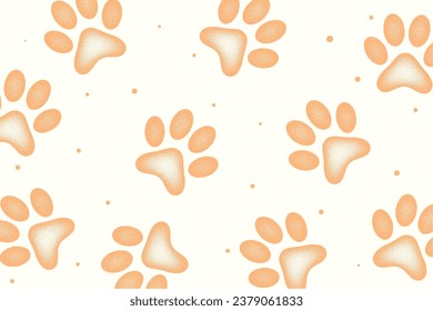 adorable mammal paw print pattern background design vector