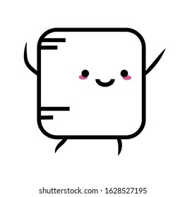 Adorable marshmallow flat icon, vector