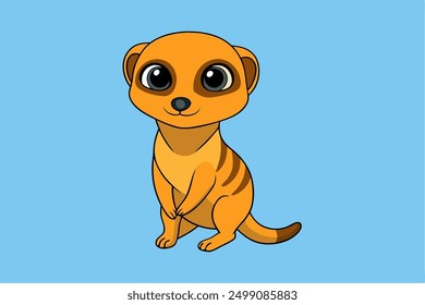 Adorable Vector De Suricata Gráfico Para El Web Y La Impresión. Ilustración De Premium Meerkat Con Un Diseño Lindo Perfecto Para Sitios web, Materiales De Impresión, Contenido Digital Y Proyectos Creativos